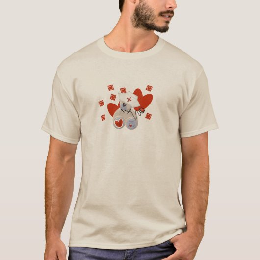 テディー・ベアのナース愛Tシャツおよびギフト Tシャツ (正面)