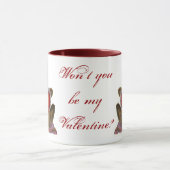テディー・ベアのバレンタインのマグ マグカップ (中央)