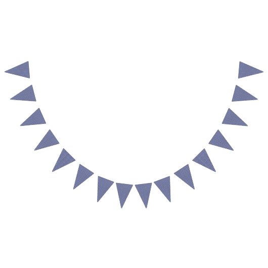 テディー・ベアのピクニック誕生日-青いギンガム バンティングフラッグ (全)