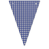 テディー・ベアのピクニック誕生日-青いギンガム バンティングフラッグ (第1の旗)