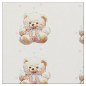 テディー・ベアのプリントの生地材料 ファブリック (クローズアップ)