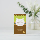 テディー・ベアのベビーシャワーのパーティーのプランナー 名刺 (スタンド正面)