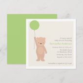 テディー・ベアのベビーシャワーの招待状-女の子/男の子 招待状 (正面/裏面)