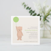 テディー・ベアのベビーシャワーの招待状-女の子/男の子 招待状 (スタンド正面)