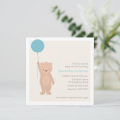 テディー・ベアのベビーシャワーの招待状-男の子 招待状 (スタンド正面)