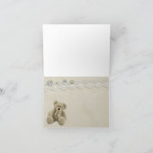 テディー・ベアのヴィンテージのレースは感謝していしています サンキューカード (内部)