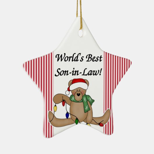 テディー・ベアの世界で最も最高のな義理の息子のオーナメント セラミックオーナメント (右)