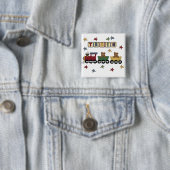 テディー・ベアの列車のTシャツおよびギフト 缶バッジ (インサイチュ)