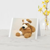 テディー・ベアの動物のカスタムは個人化なります カード (黄色い花)