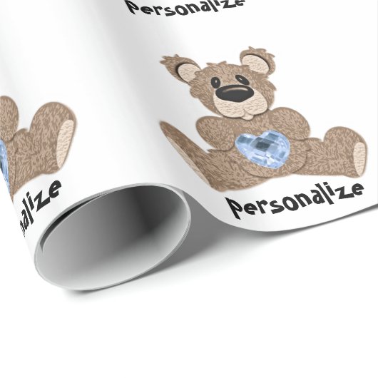 テディー・ベアの包装紙を個人化して下さい ラッピングペーパー (ロールコーナー)