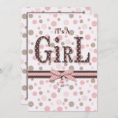 テディー・ベアの女の子の招待状カードとして柔らかい 招待状 (正面/裏面)