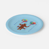 テディー・ベアの気球の振動誕生日のプレート ペーパープレート (アングル)