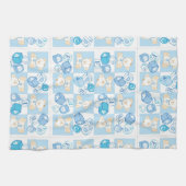 テディー・ベアの点検されたパターン キッチンタオル (横)