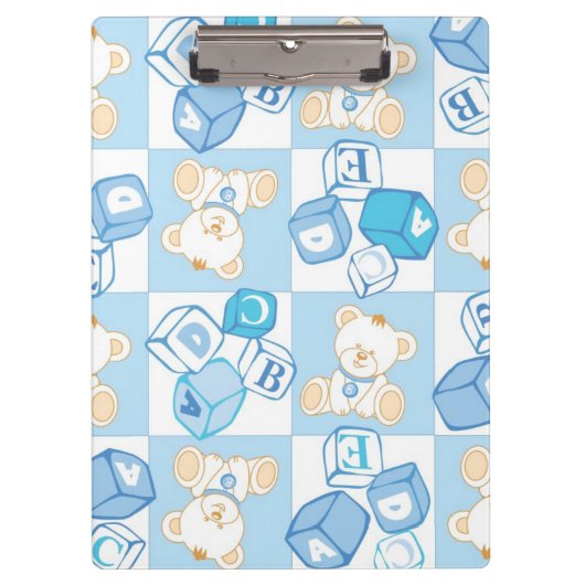 テディー・ベアの点検されたパターン クリップボード (正面)