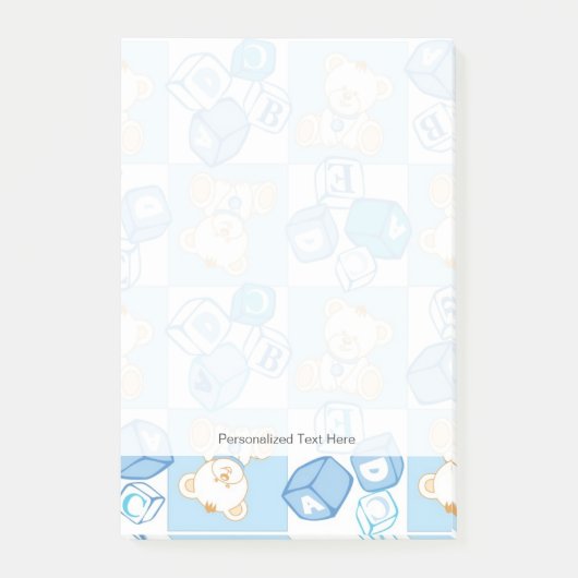 テディー・ベアの点検されたパターン ポストイット (正面)