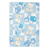 テディー・ベアの点検されたパターン ミニクリップボード (裏面)