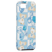 テディー・ベアの点検されたパターン Case-Mate iPhoneケース (裏面/右)