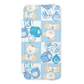 テディー・ベアの点検されたパターン INCIPIO iPhoneウォレットケース (フォリオ 正面)