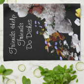 テディー・ベアの相棒の友人の助けの友人は皿をします キッチンタオル (折り畳み)