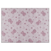 テディー・ベアの背景のピンク カッティングボード (正面)