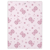 テディー・ベアの背景のピンク クリップボード (裏面)