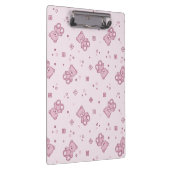 テディー・ベアの背景のピンク クリップボード (右)