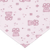 テディー・ベアの背景のピンク ショートテーブルランナー (コーナー)