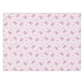 テディー・ベアの背景のピンク テーブルクロス (正面(横))