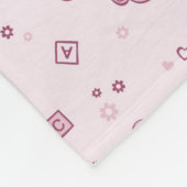 テディー・ベアの背景のピンク フリースブランケット (角)