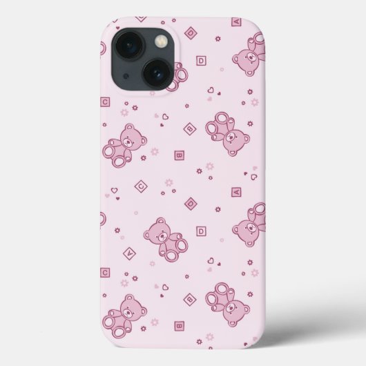 テディー・ベアの背景のピンク Case-Mate iPhoneケース (裏面)