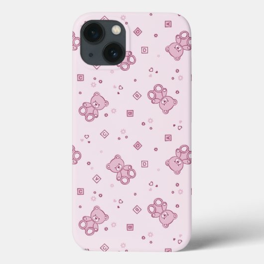 テディー・ベアの背景のピンク Case-Mate iPhoneケース (裏面)