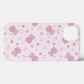 テディー・ベアの背景のピンク Case-Mate iPhoneケース (裏面 (横))