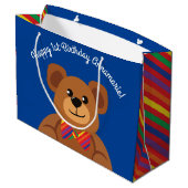 テディー・ベアの虹のかわいい第1誕生会 ラージペーパーバッグ (裏面アングル)