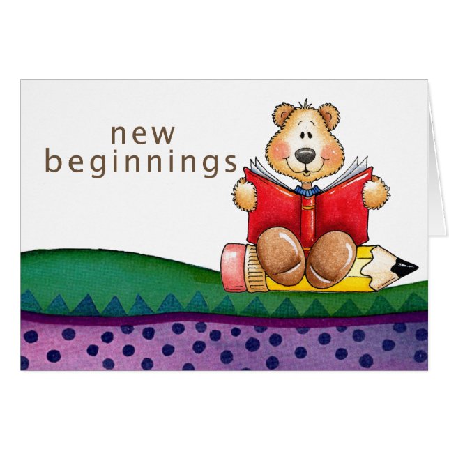 テディー・ベアの読書 (正面横)