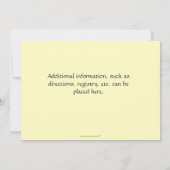 テディー・ベアの黄色のベビーシャワーの招待状 招待状 (裏面)