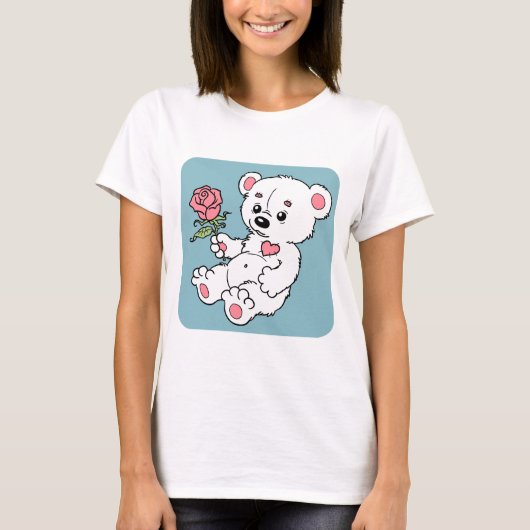 テディー・ベアはとの上がりました Tシャツ (正面)