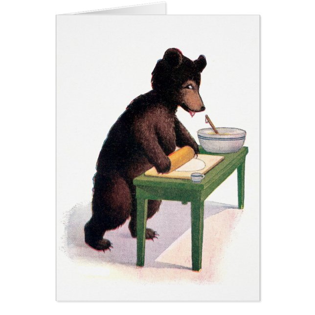 テディー・ベアはビスケットのためのこね粉を転がります (正面)