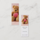 テディー・ベア私はuのしおりの名刺をlove スキニー名刺 (正面/裏面)