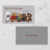 テディー・ベア、ぬいぐるみの託児所の名刺 名刺 (正面/裏面)