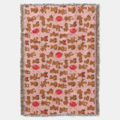 テディー・ベア、ハートとの質 スローブランケット (正面縦)