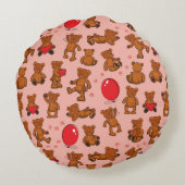 テディー・ベア、ハートとの質 ラウンドクッション (裏面)