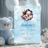 テディ人気があるベア雲9男の子ベビーシャワー 招待状