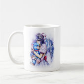 テディ付きアニメのゴシック様式のピンクエンジェル コーヒーマグカップ (左)