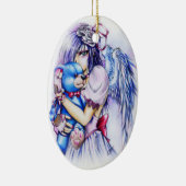 テディ付きアニメのゴシック様式のピンクエンジェル セラミックオーナメント (右)