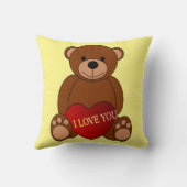 テディ付きハート装飾用クッション クッション (裏面)