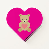 テディ伝統的ベアとハートノート ノートブック (裏面)