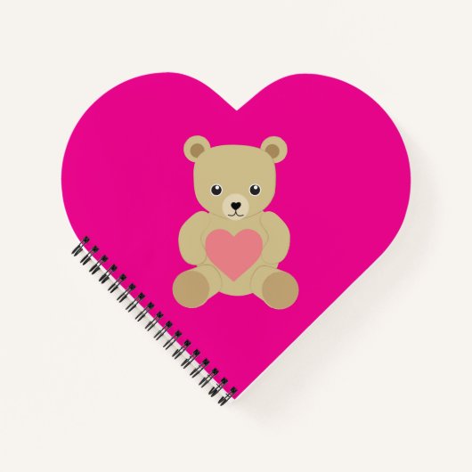 テディ伝統的ベアとハートノート ノートブック (正面)