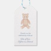 テディ伝統的ベア赤ちゃんシャワーメッセージカード ギフトタグ (正面)