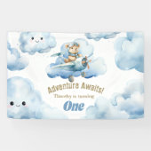 テディ初の誕生日飛行：ハイ飛んでいるー 横断幕 (横)