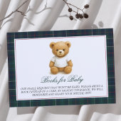 テディ名門私立校風のベア赤ちゃんシャワーベビー本 エンクロージャーカード